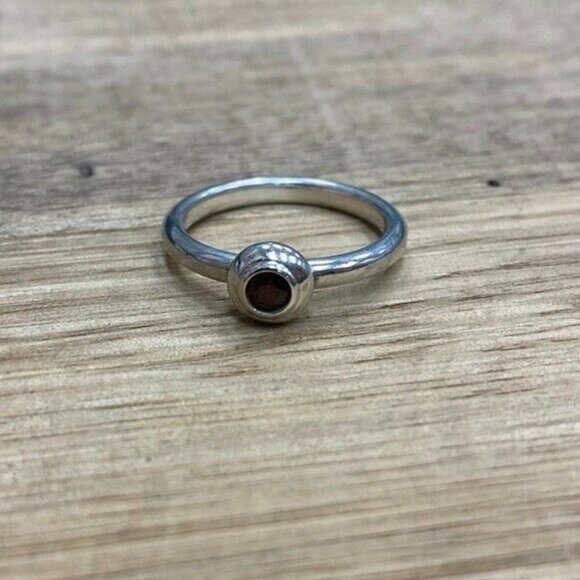 James Avery Silver Garnet Remembrance Ring 6 - Picture 2 of 2